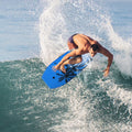 Super Lightweight Bodyboard Surfing with Leash EPS Core Boarding-S - Blue - Surfing