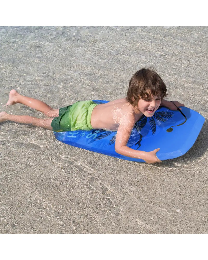 Super Lightweight Bodyboard Surfing with Leash EPS Core Boarding-S - Blue - Surfing