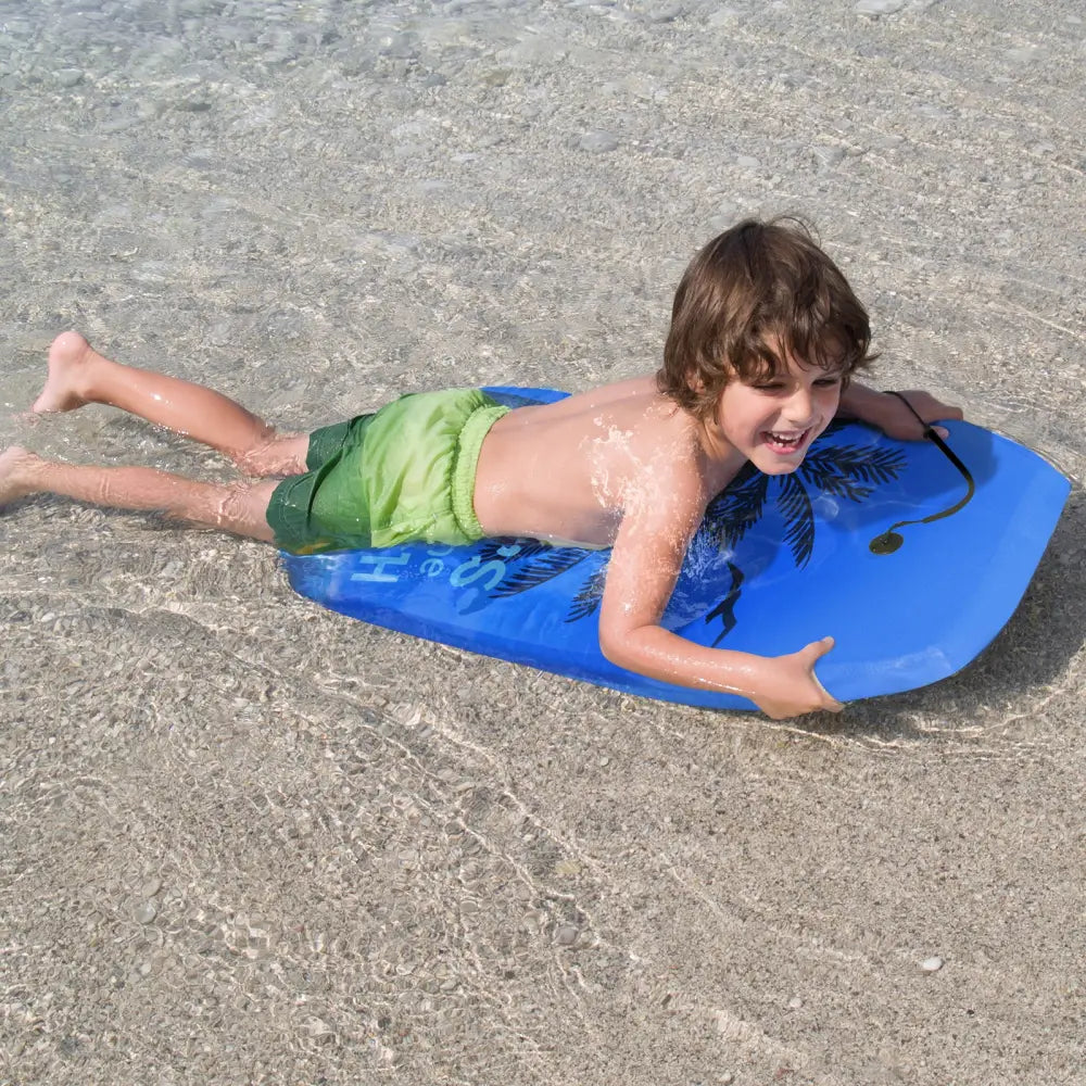 Super Lightweight Bodyboard Surfing with Leash EPS Core Boarding-S - Blue - Surfing