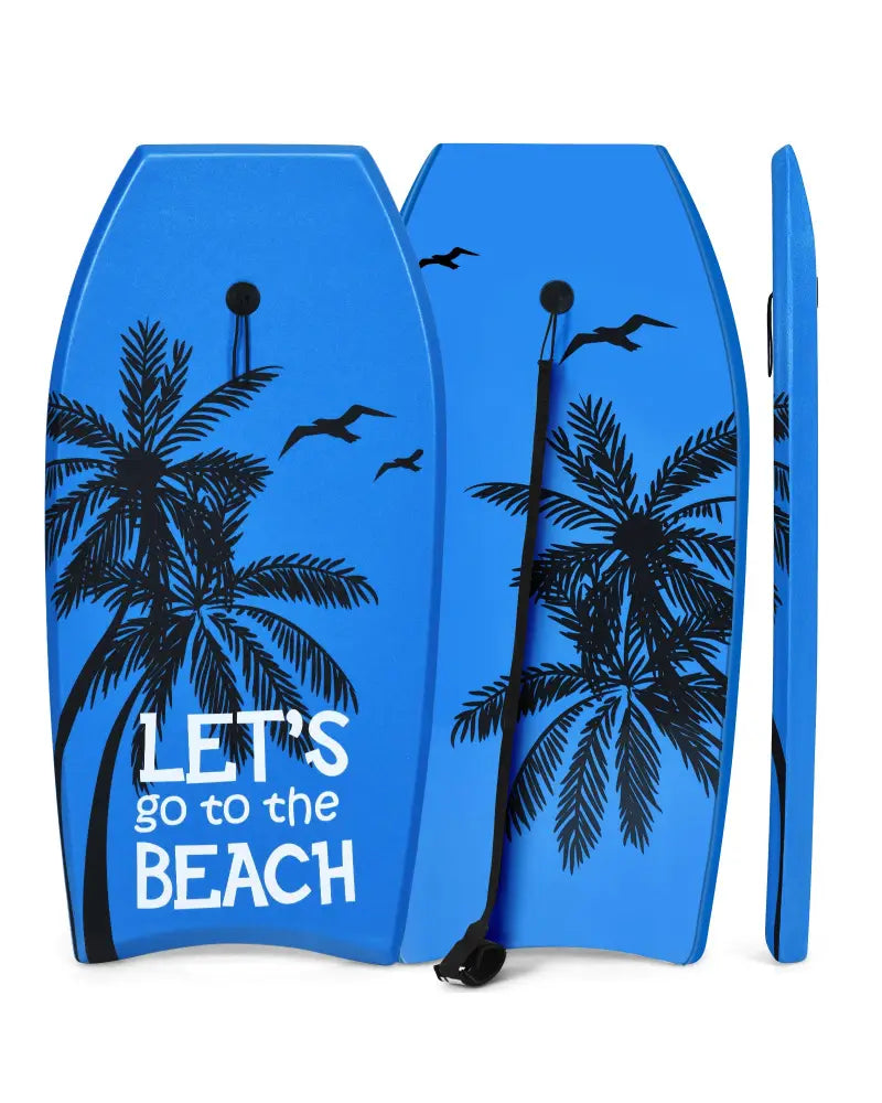 Super Lightweight Bodyboard Surfing with Leash EPS Core Boarding-S - Blue - Surfing