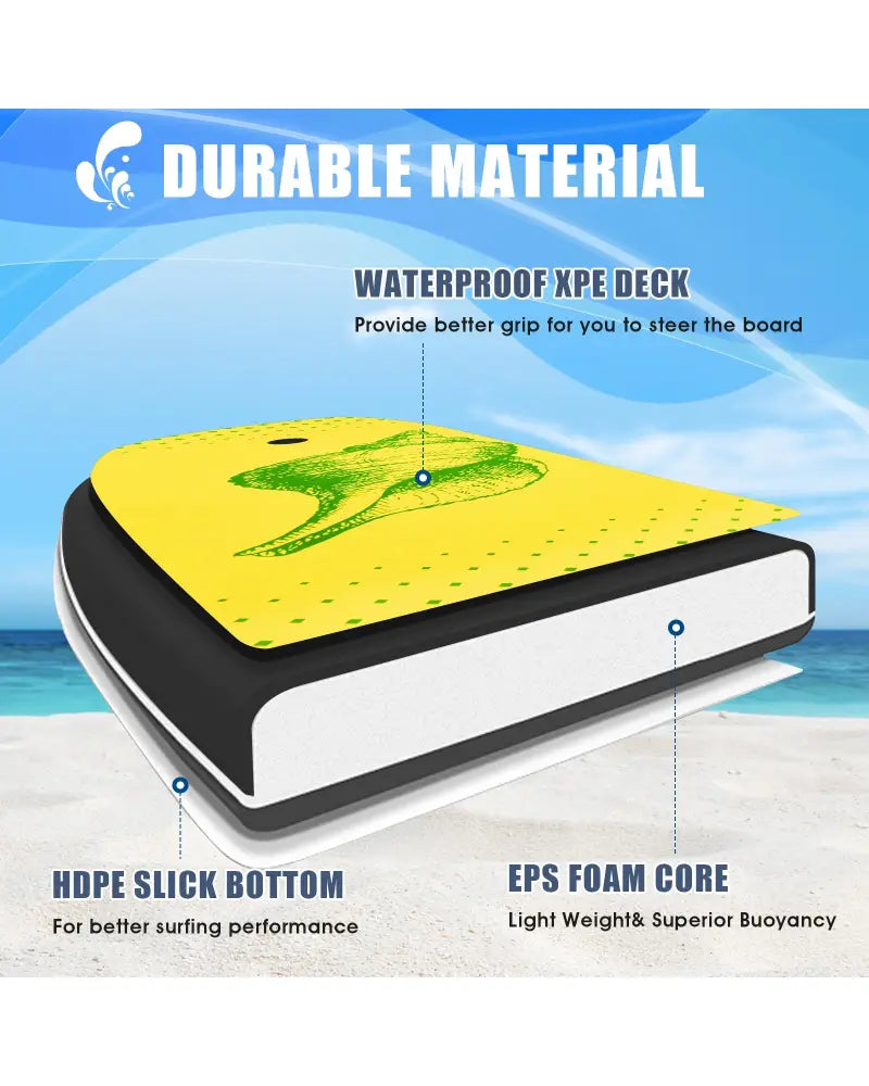 Super Lightweight Surfing Bodyboard-M - Yellow - Surfing
