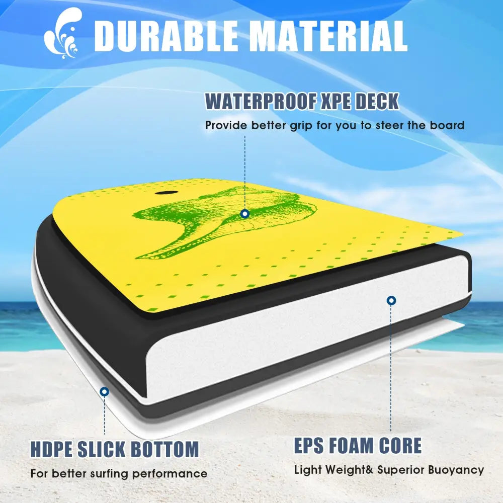 Super Lightweight Surfing Bodyboard-M - Yellow - Surfing