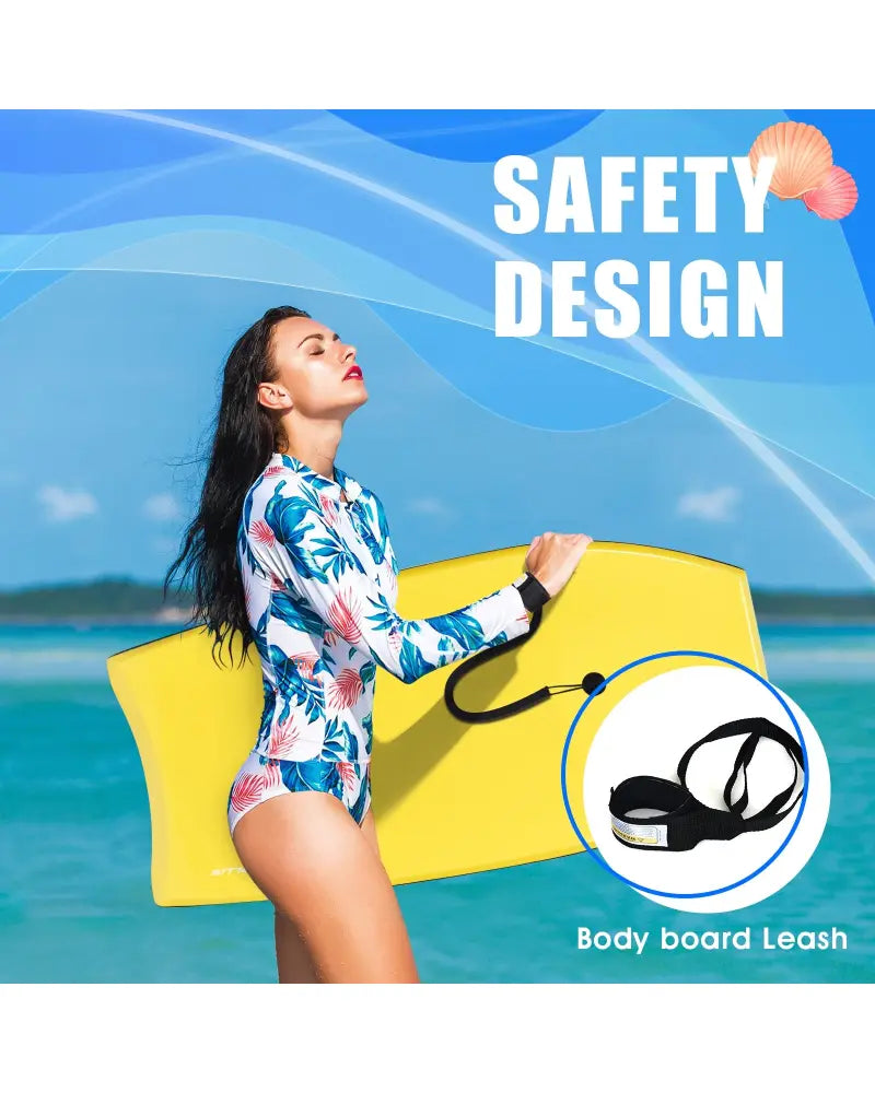 Super Lightweight Surfing Bodyboard-M - Yellow - Surfing