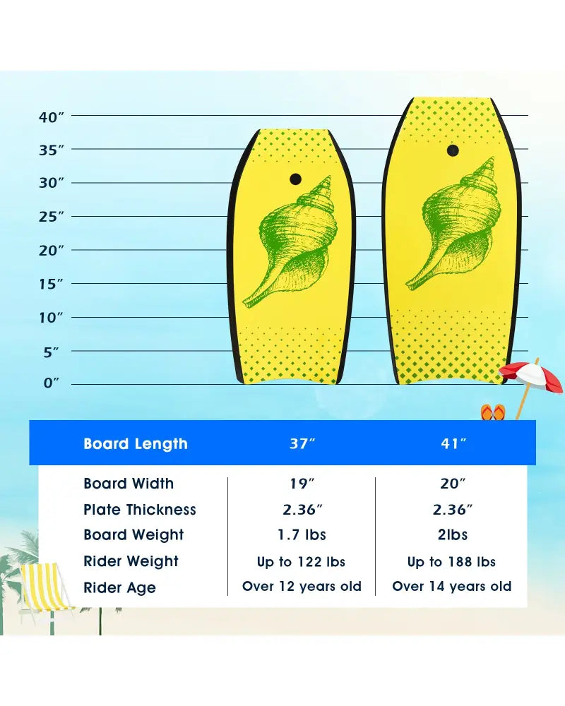 Super Lightweight Surfing Bodyboard-M - Yellow - Surfing