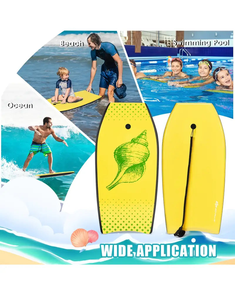 Super Lightweight Surfing Bodyboard-M - Yellow - Surfing