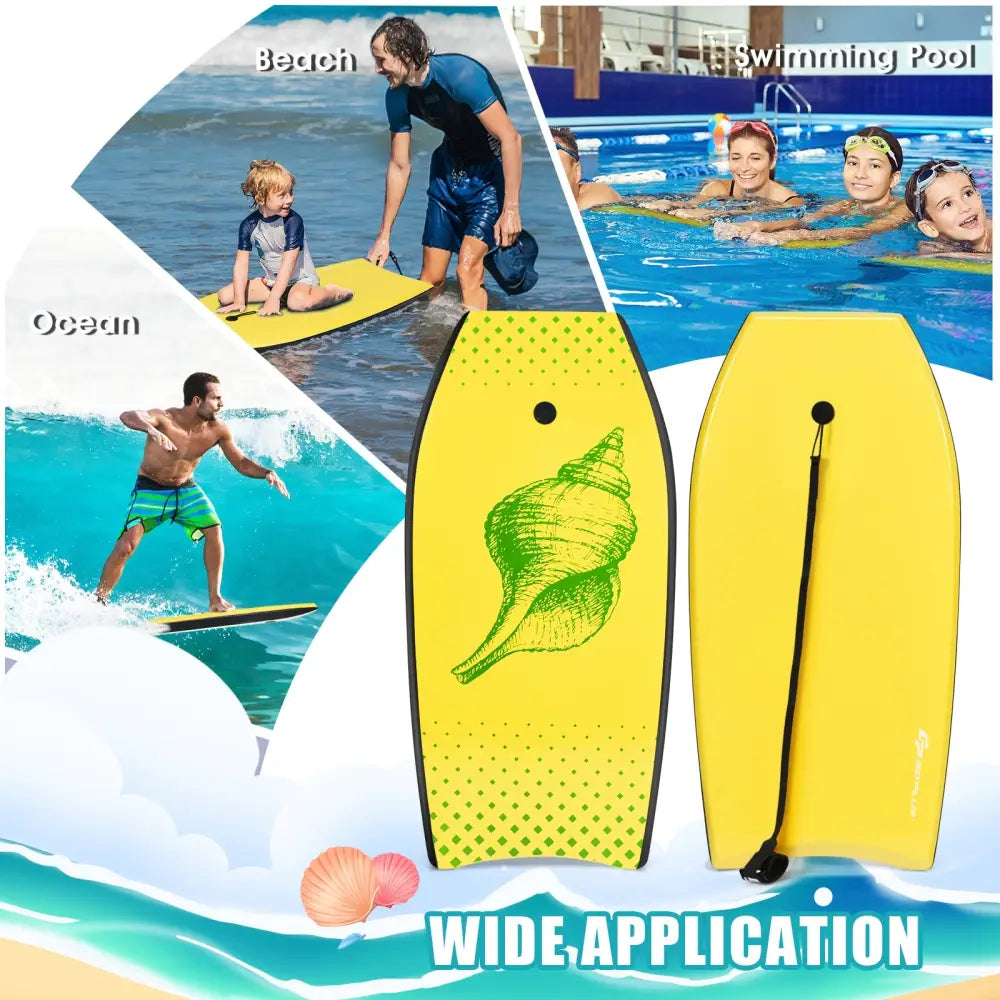 Super Lightweight Surfing Bodyboard-M - Yellow - Surfing