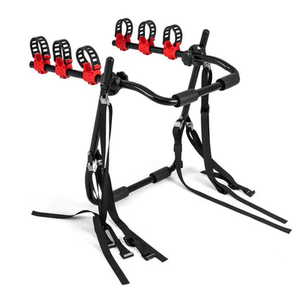 Superbuy Trunk Mount 3-Bike Rack with Anti-Sway Straps & Soft Padding for SUV - Garages