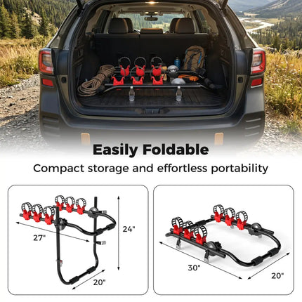 Superbuy Trunk Mount 3-Bike Rack with Anti-Sway Straps & Soft Padding for SUV - Garages