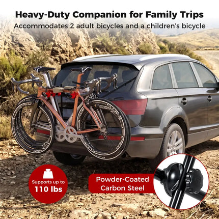Superbuy Trunk Mount 3-Bike Rack with Anti-Sway Straps & Soft Padding for SUV - Garages