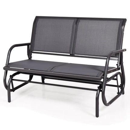 Swing Glider Chair 48 Inch Loveseat Rocker Lounge Backyard-Gray - Gray - Patio Rocking Chairs & Gliders