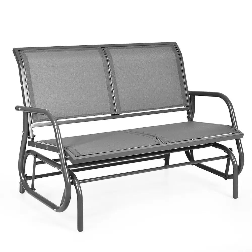 Swing Glider Chair 48 Inch Loveseat Rocker Lounge Backyard-Gray - Gray - Patio Rocking Chairs & Gliders