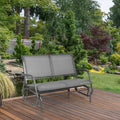 Swing Glider Chair 48 Inch Loveseat Rocker Lounge Backyard-Gray - Gray - Patio Rocking Chairs & Gliders