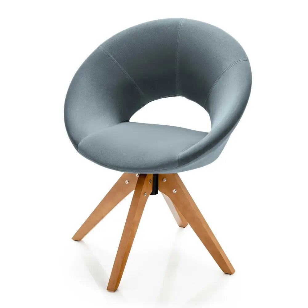 Swivel Accent Chair with Oversized Upholstered Seat for Home Office-Gray - Gray - Accent Chairs