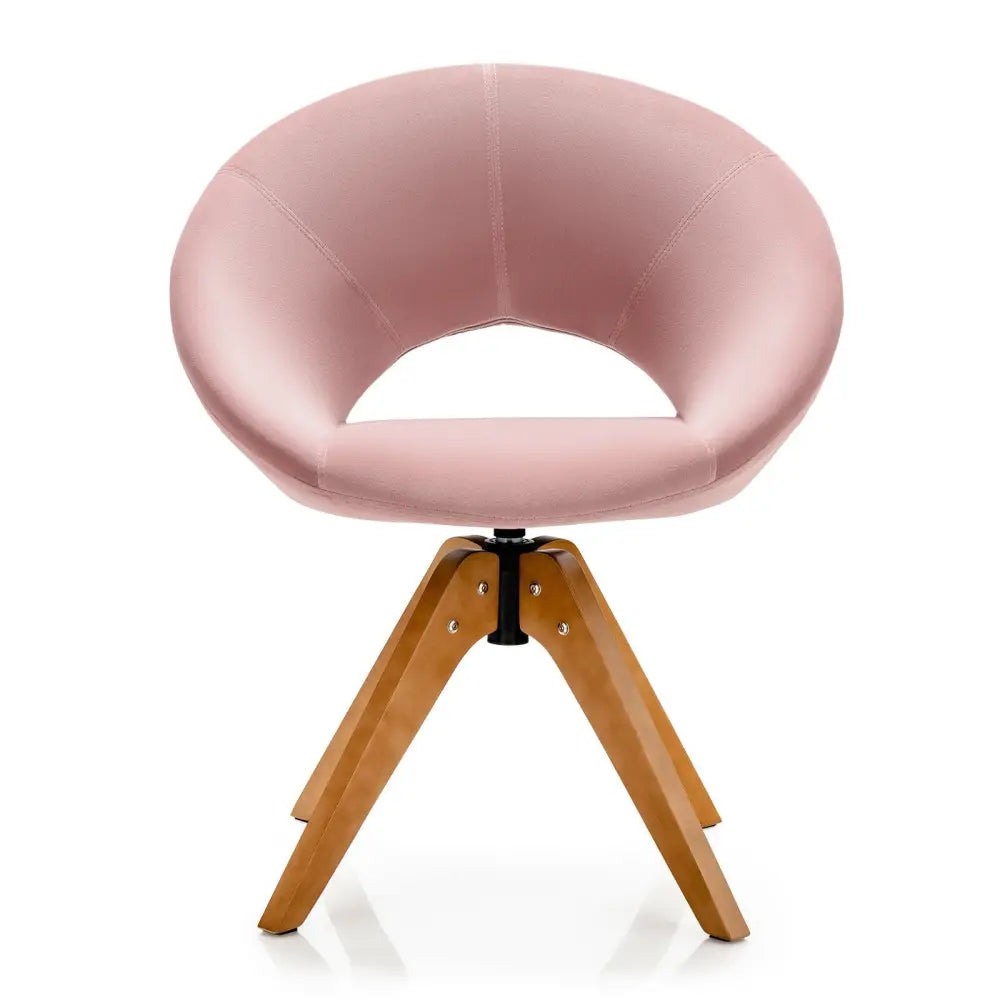 Swivel Accent Chair with Oversized Upholstered Seat for Home Office-Pink - Pink - Accent Chairs