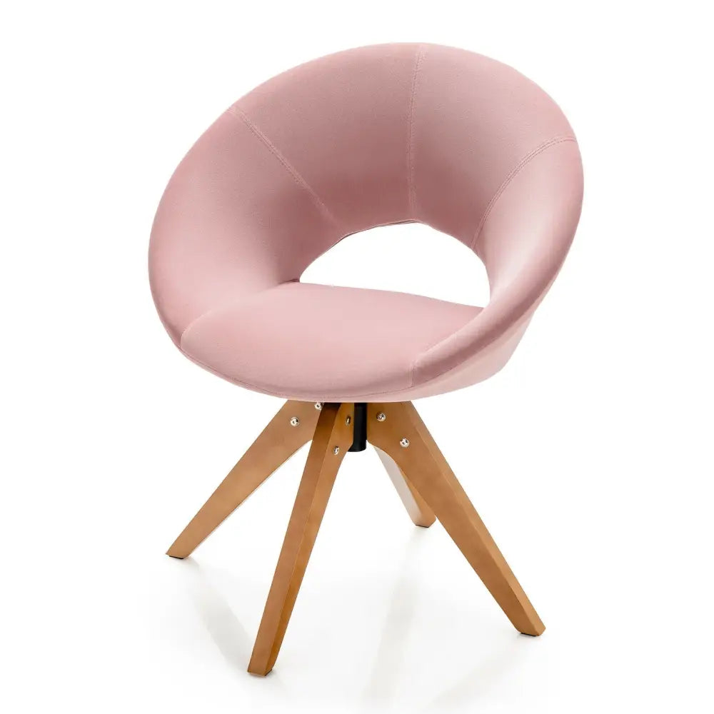 Swivel Accent Chair with Oversized Upholstered Seat for Home Office-Pink - Pink - Accent Chairs