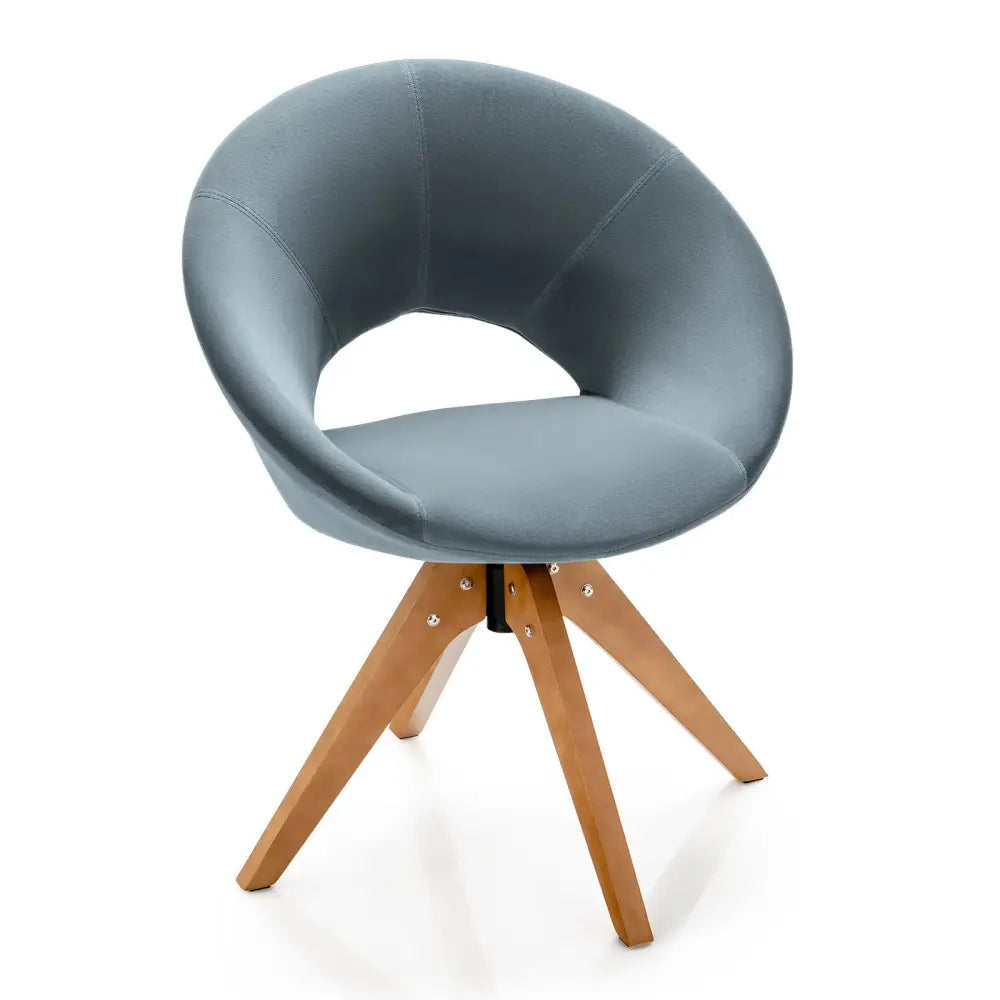 Swivel Accent Chair with Oversized Upholstered Seat for Home Office-Gray - Gray - Accent Chairs