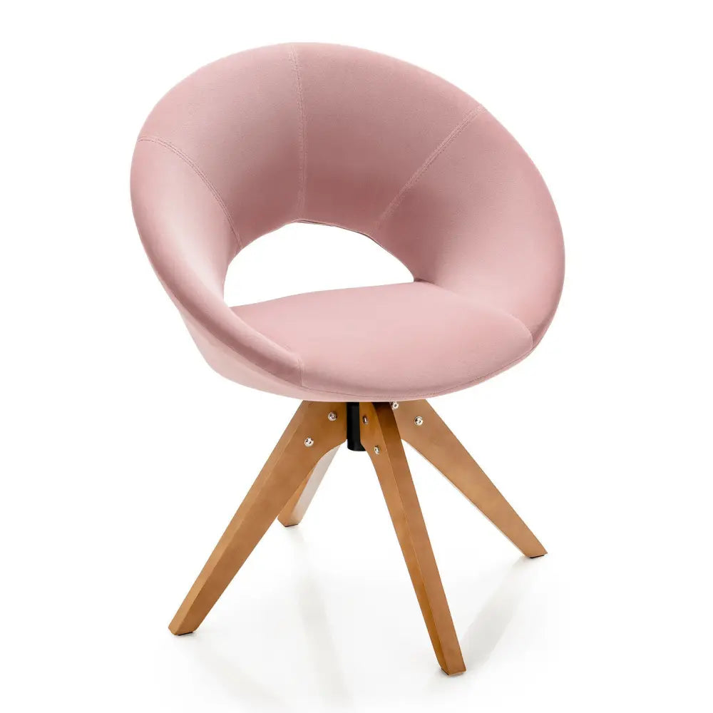 Swivel Accent Chair with Oversized Upholstered Seat for Home Office-Pink - Pink - Accent Chairs