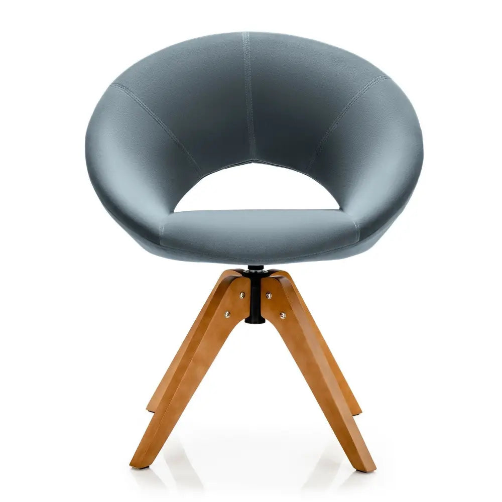 Swivel Accent Chair with Oversized Upholstered Seat for Home Office-Gray - Gray - Accent Chairs