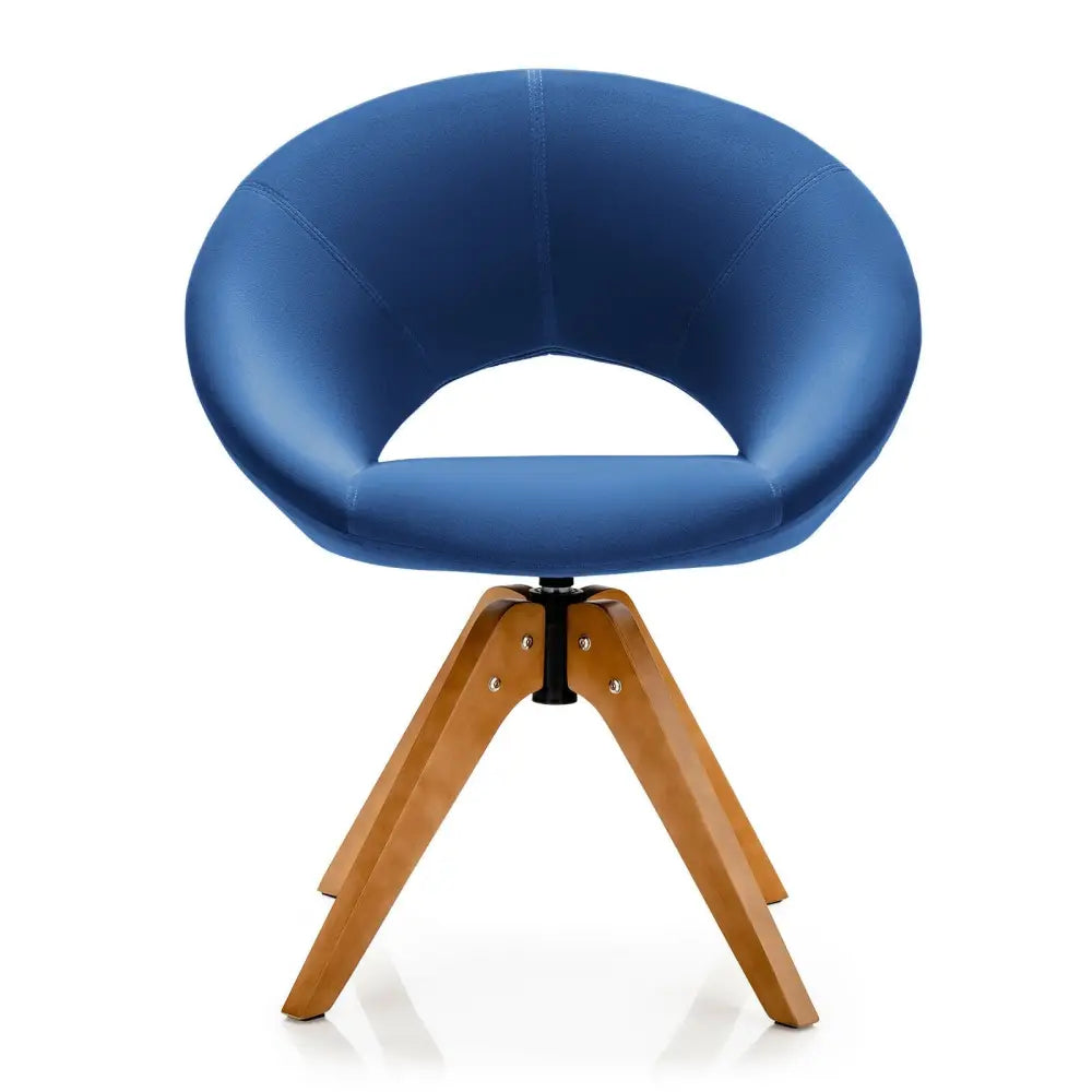 Swivel Accent Chair with Oversized Upholstered Seat for Home Office-Blue - Blue - Accent Chairs