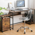 Swivel Acrylic Armless Adjustable Height Office Chair - Transparent - Armless Chairs