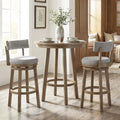 Swivel Bar Stools Set of 2 Linen Fabric Upholstered Barstools with Back-31.5 Inches - Gray - Bar Stools