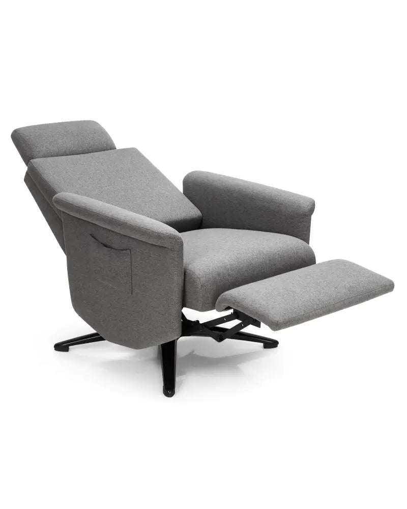 Swivel Massage Recliner Single Sofa with Adjustable Headrest-Gray - Gray - Recliners