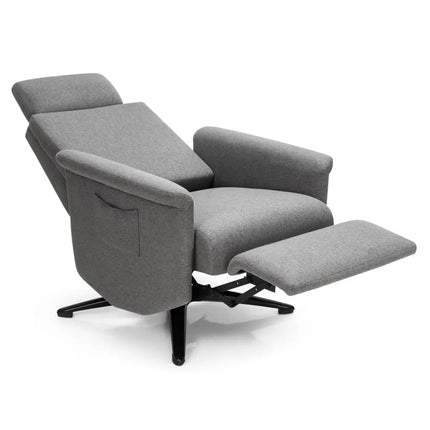 Swivel Massage Recliner Single Sofa with Adjustable Headrest-Gray - Gray - Recliners