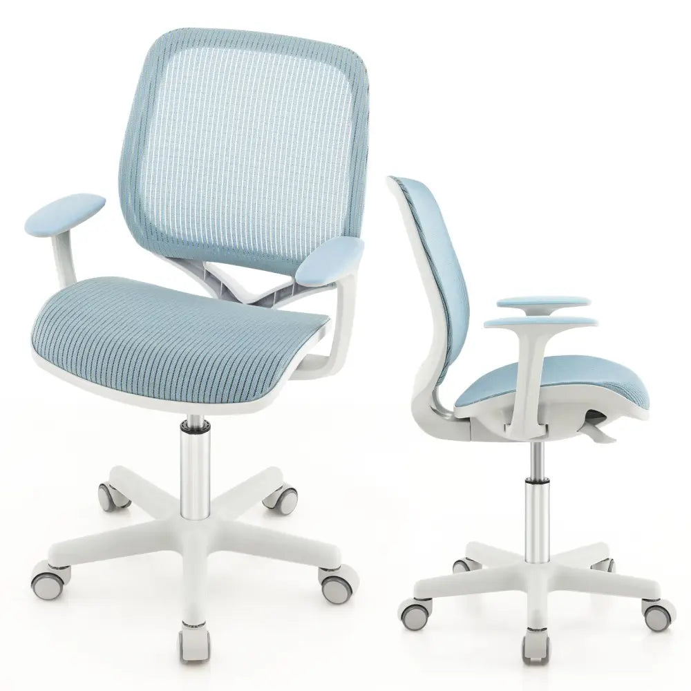 Swivel Mesh Children Computer Chair with Adjustable Height-Blue - Blue - Kids Chairs & Seating