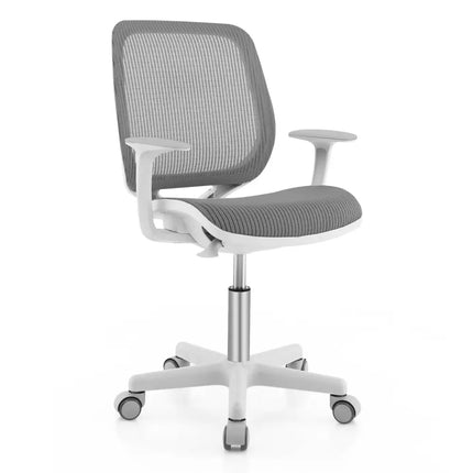 Swivel Mesh Children Computer Chair with Adjustable Height-Gray - Gray - Kids Chairs & Seating