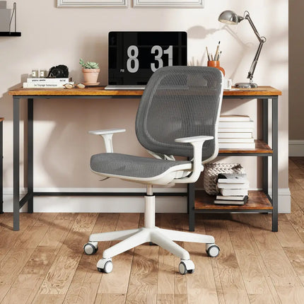 Swivel Mesh Children Computer Chair with Adjustable Height-Gray - Gray - Kids Chairs & Seating