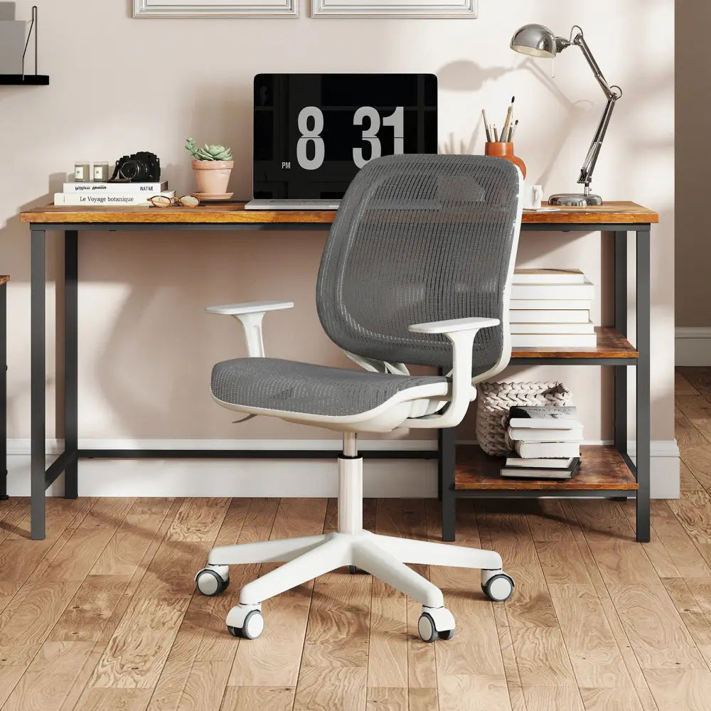 Swivel Mesh Children Computer Chair with Adjustable Height-Gray - Gray - Kids Chairs & Seating