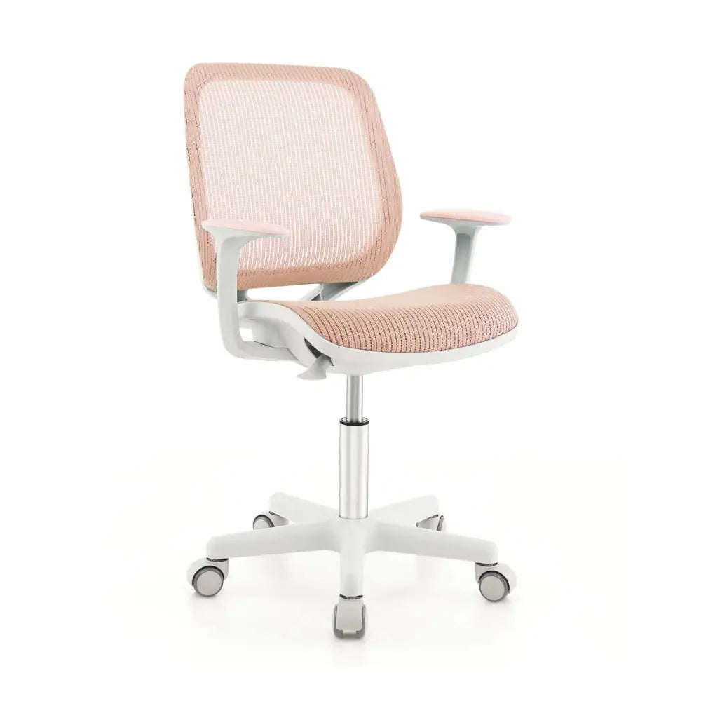 Swivel Mesh Children Computer Chair with Adjustable Height-Pink - Pink - Kids Chairs & Seating