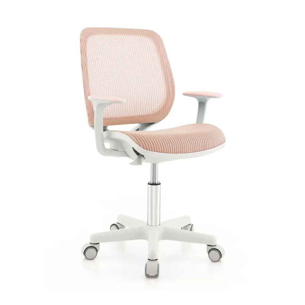 Swivel Mesh Children Computer Chair with Adjustable Height-Pink - Pink - Kids Chairs & Seating