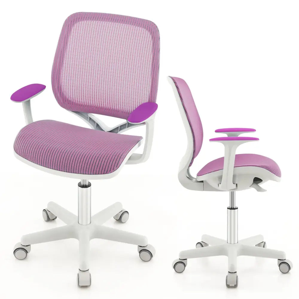 Swivel Mesh Children Computer Chair with Adjustable Height-Purple - Purple - Kids Chairs & Seating