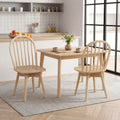 Swivel Windsor Dining Chairs Set of 2 with Solid Rubber Wood Frame-Natural - Natural - Dining Chairs