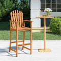 Tall Adirondack Chair with Armrests and Footrest for Deck-Natural - Natural - Adirondack Chairs
