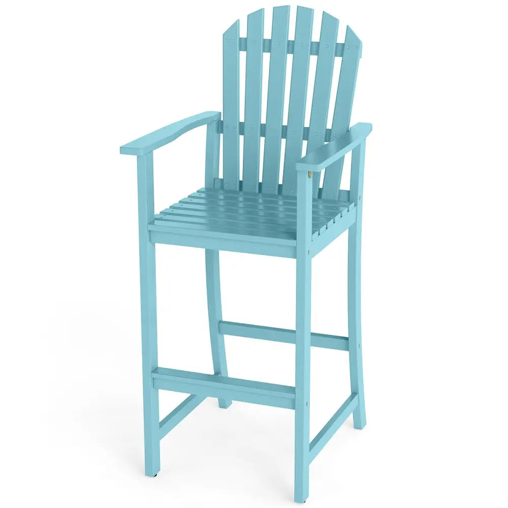 Tall Adirondack Chair with Armrests and Footrest for Deck-Turquoise - Turquoise - Adirondack Chairs