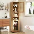 Tall Bathroom Storage Cabinet 67 Inches Freestanding Storage Organizer-Natural - Natural - Floor Cabinets