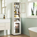 Tall Bathroom Storage Cabinet 67 Inches Freestanding Storage Organizer-White - White - Floor Cabinets
