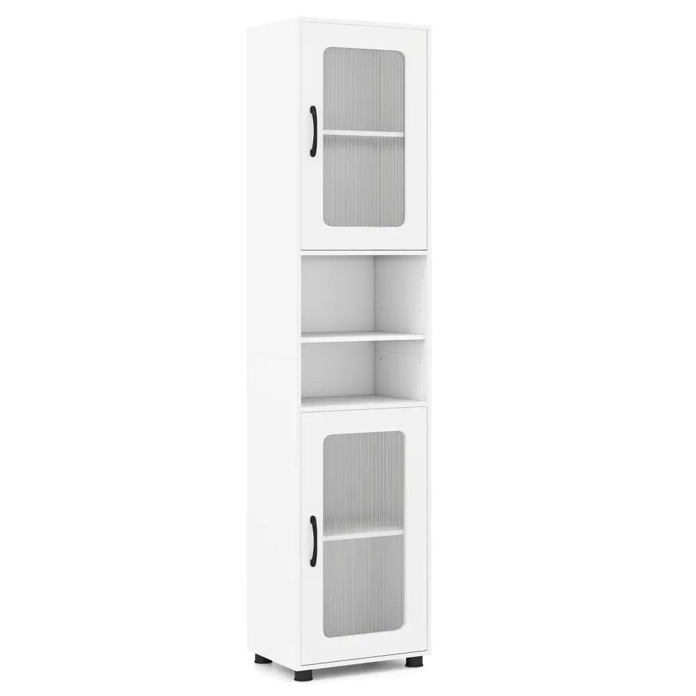 Tall Bathroom Storage Cabinet 67 Inches Freestanding Storage Organizer-White - White - Floor Cabinets
