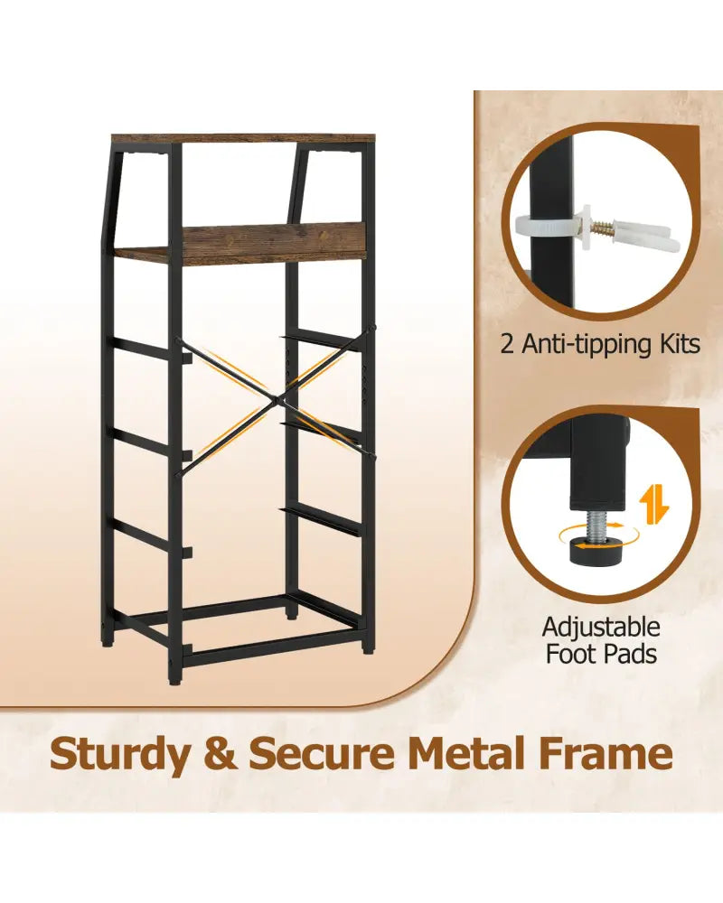 Tall Dresser with 4 Fabric Drawers and Metal Frame for Bedroom-Rustic Brown - Rustic Brown - Dressers & Chests
