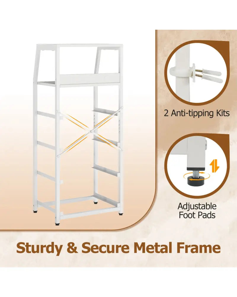 Tall Dresser with 4 Fabric Drawers and Metal Frame for Bedroom-White - White - Dressers & Chests