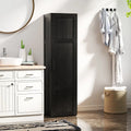 Tall Storage Cabinet with 4 Storage Shelves for Bathroom Living Room-Black - Black - Floor Cabinets