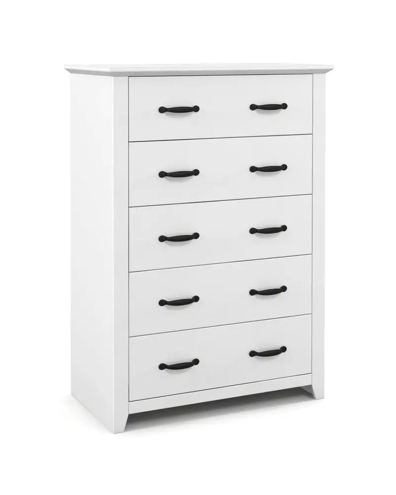 Tall Storage Dresser with 5 Pull-out Drawers for Bedroom Living Room-White - White - Dressers & Chests
