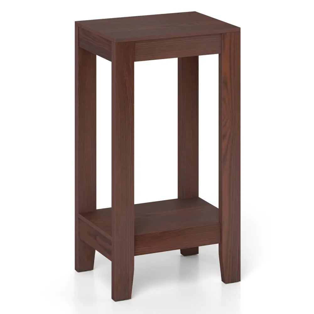 Tall Wooden Sofa End Table Side Table - Brown - End & Side Tables