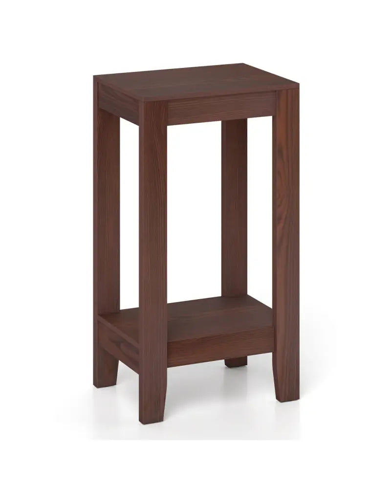 Tall Wooden Sofa End Table Side Table - Brown - End & Side Tables