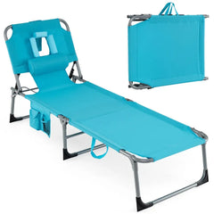 Tanning Chair with Face Arm Holes Folding ChairTurquoise - Oasis Home Essentials