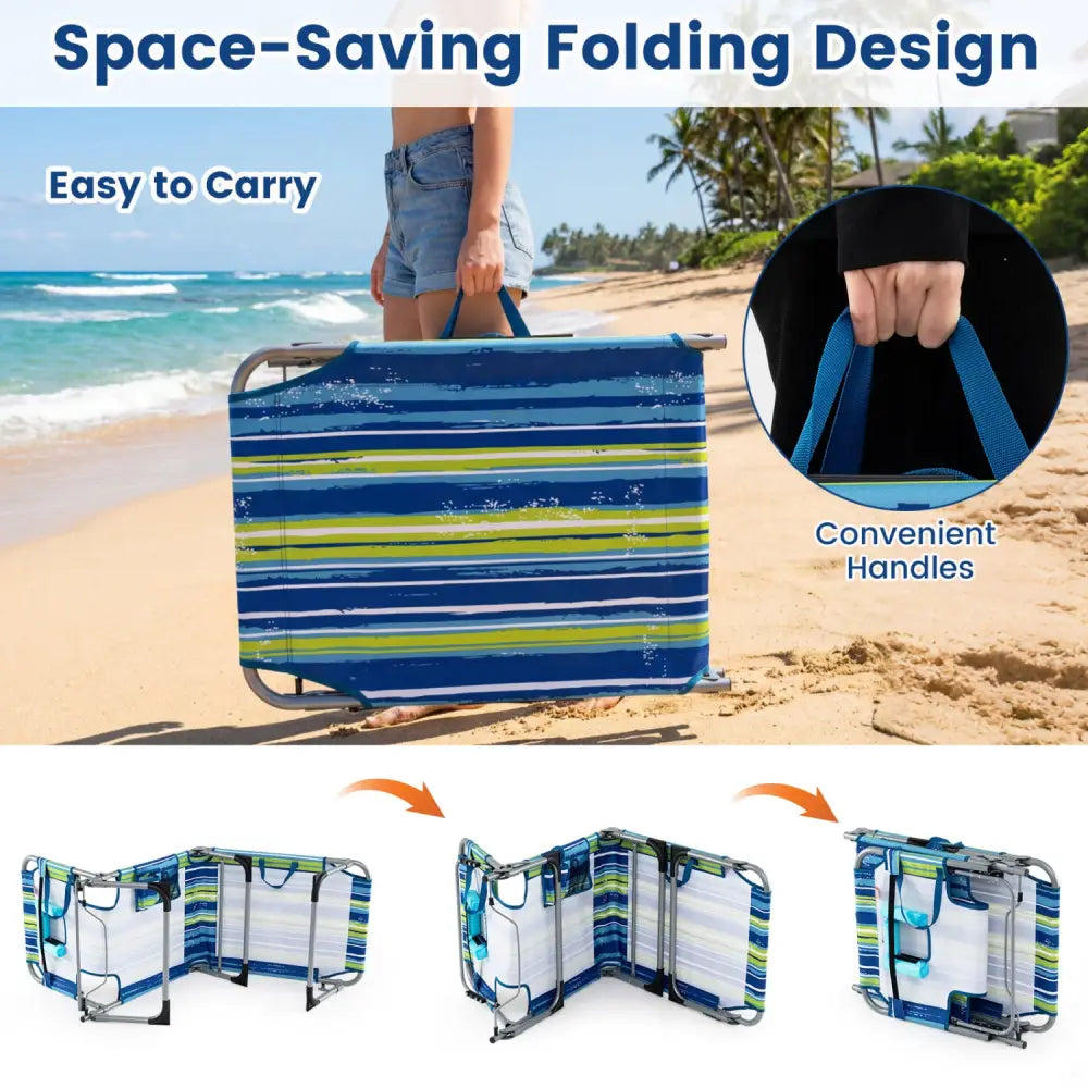 Tanning Chair with Face Arm Holes Folding Chair-Multicolor - Multicolor - Outdoor Chaise Lounges