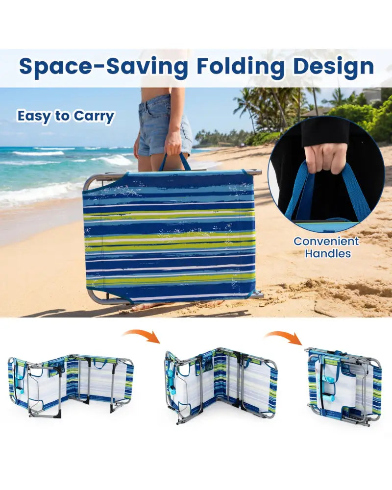 Tanning Chair with Face Arm Holes Folding Chair-Multicolor - Multicolor - Outdoor Chaise Lounges
