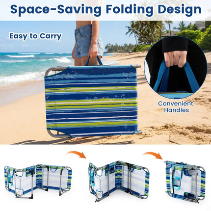 Tanning Chair with Face Arm Holes Folding Chair-Multicolor - Multicolor - Outdoor Chaise Lounges